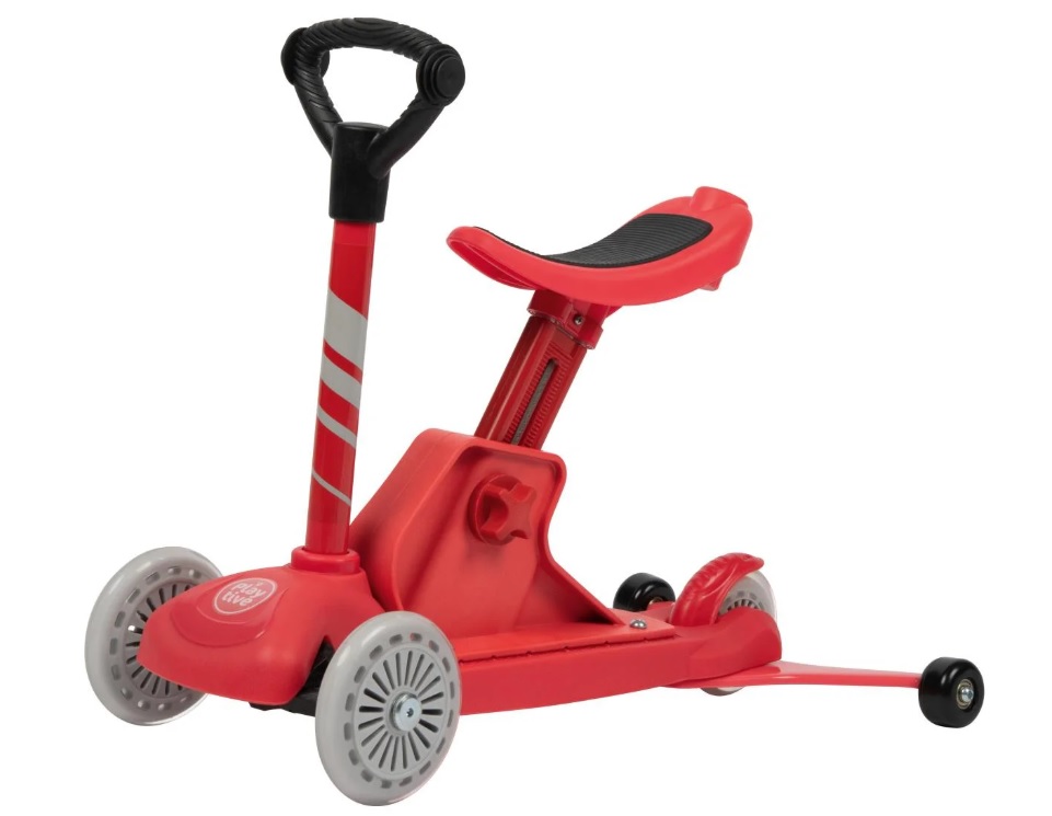 0002 KidLand Dětská rostoucí koloběžka 4v1 KS-13358 červená 2